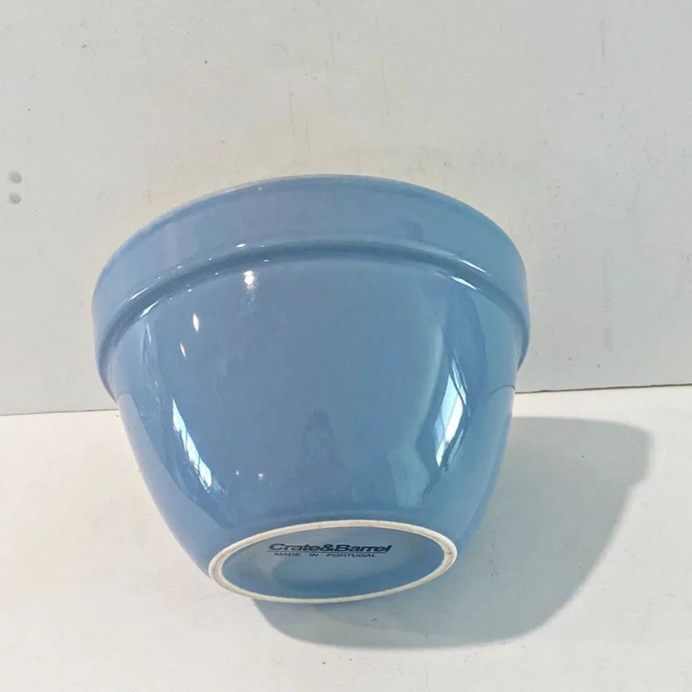 Crate & Barrel Small Mixing Bowl Blue Portugal